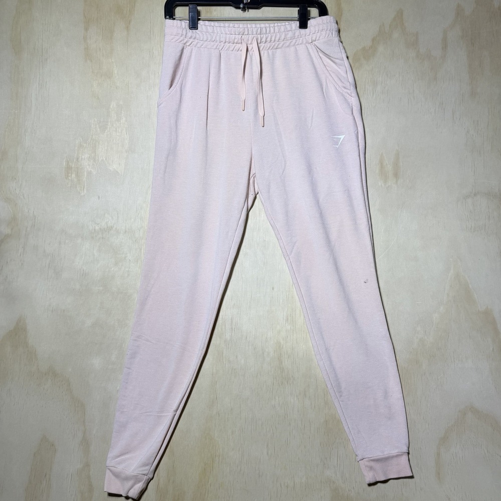 Gymshark Men's Medium Pink Jogger Sweatpants Drawstring Athletic Gym Workout